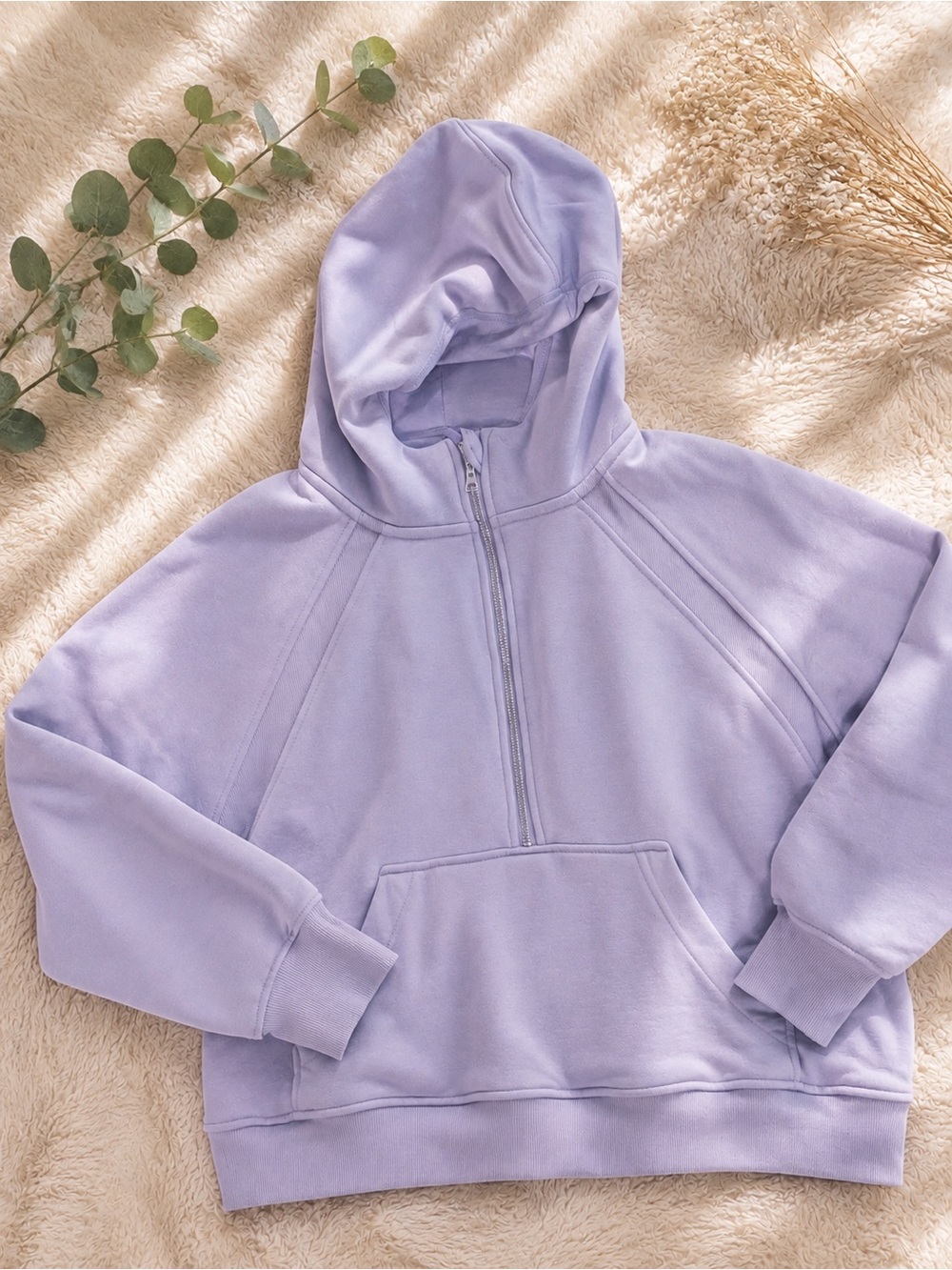 Danskin Lilac Half-Zip Hoodie Sweatshirt - Women